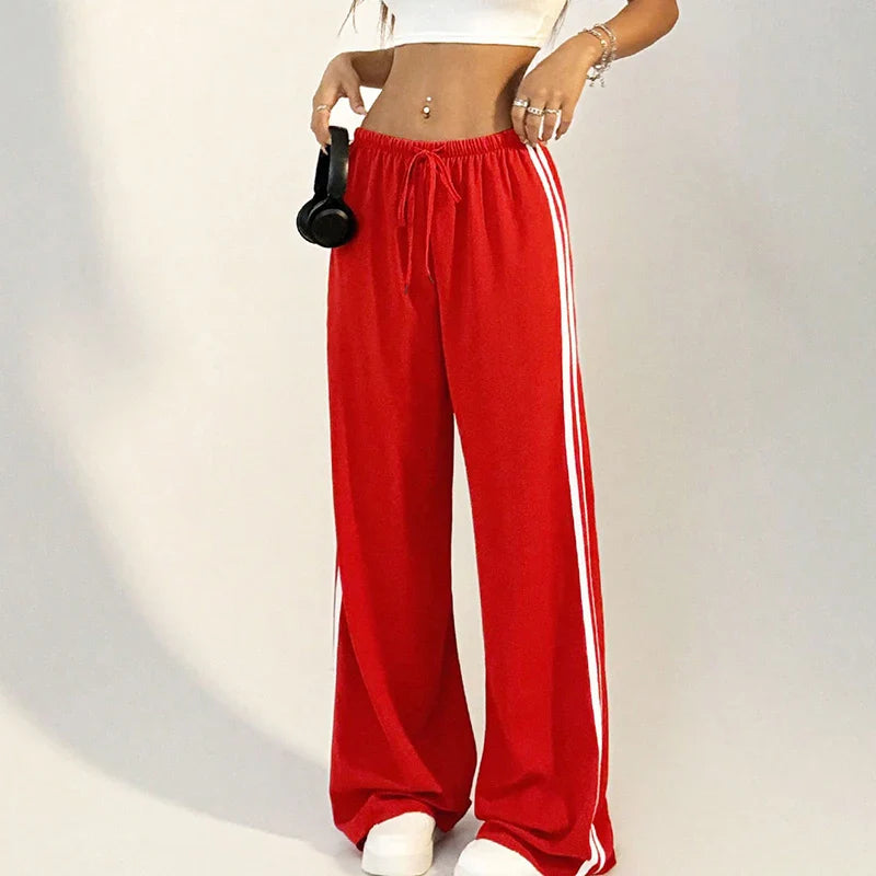 New Women’s Summer Pants – Versatile Straight Loose Casual Slim Streetwear Trousers with Stripes