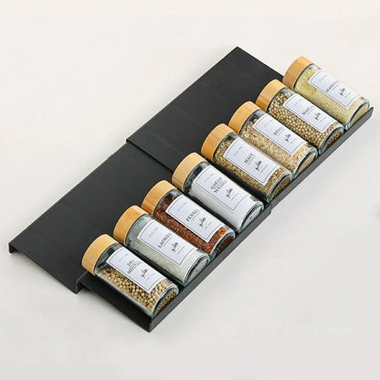 4-Layer Adjustable Kitchen Spice Rack – Drawer Organizer for Jars, Bottles & Pantry Storage