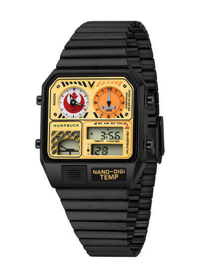 HUMPBUCK Digital Watch for Men – Classic Multifunctional Wristwatch with Temperature, Stopwatch, Dual Time & Calendar
