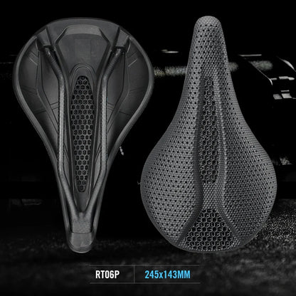 RYET Carbon 3D Printed Bike Saddle - 145/155mm Lightweight Cycling Seat for Road, MTB, Gravel & Triathlon Bikes
