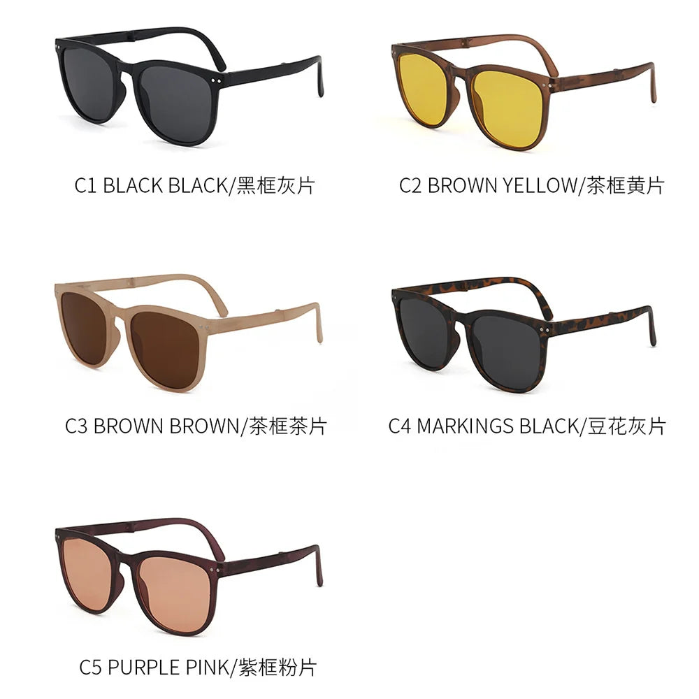 UV400 Polarized Folding Sunglasses – Anti-UV Oval Frame for Men & Women