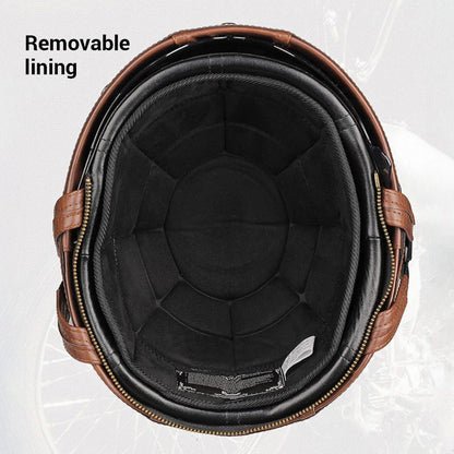 Retro DOT-Certified Motorcycle Half Helmet – HD Lens, Men & Women, 4-Season Scooter & Moto Riding Casco