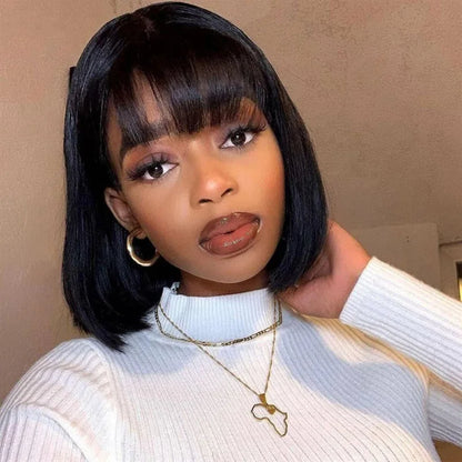 Synthetic Blonde Bobo Wig – Short Straight Breathable Hair Extension Wig for Young Women & Ladies