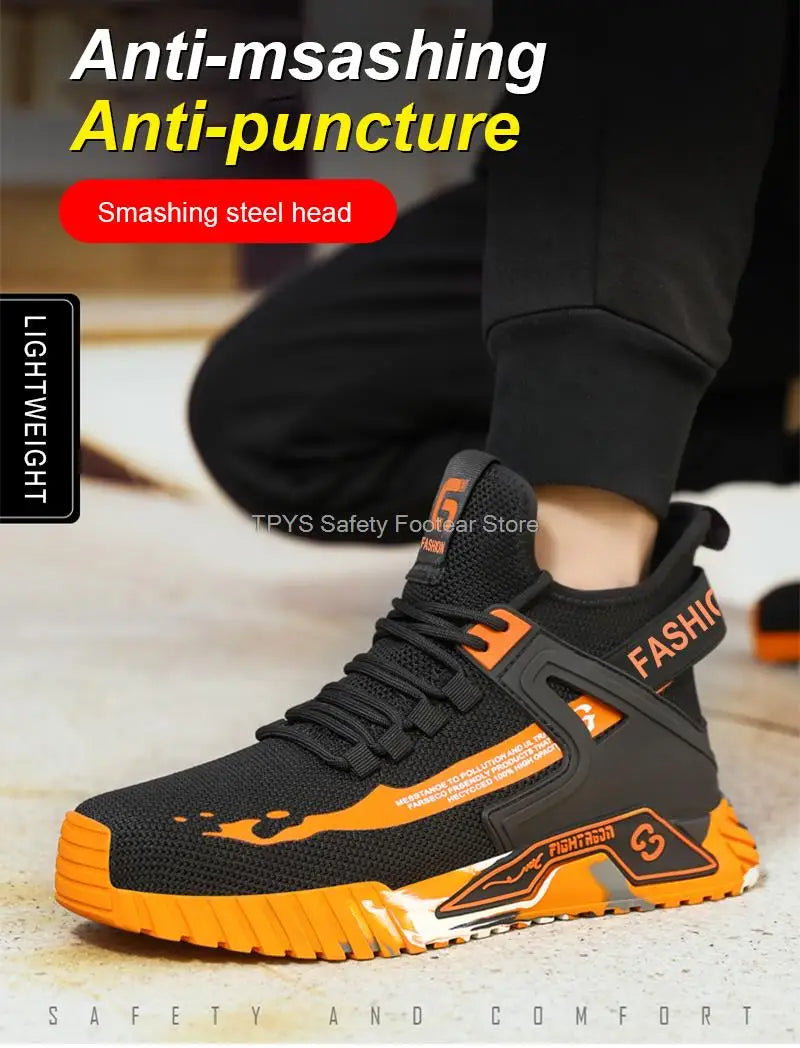 High-Top Safety Shoes for Men & Women – Steel Toe, Anti-Puncture Work Boots, Indestructible Safety Shoes