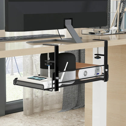 Under Desk Storage Rack Organizer – Hanging Office Basket Shelf, Workstation Partition Storage Solution for Office Desk Accessories & Space Saving Organization