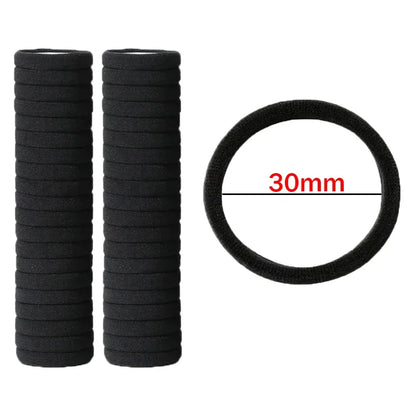 10/100PCS Black Elastic Hair Bands - Simple Rubber Scrunchies & Ponytail Holders for Women & Girls (2-5cm)