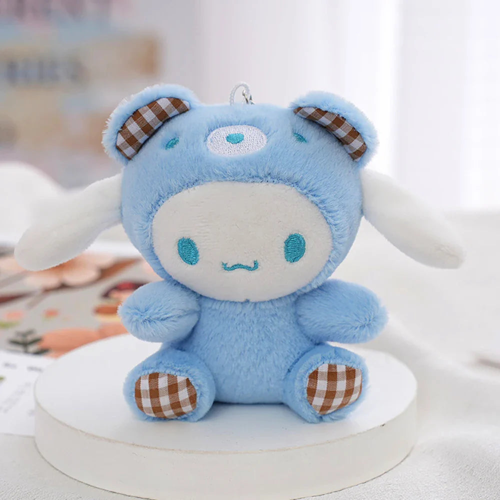 Sanrio Kawaii Plush Keychain — Hello Kitty, My Melody, Kuromi & Cinnamoroll Stuffed Cartoon Doll Pendant for Backpack Decoration