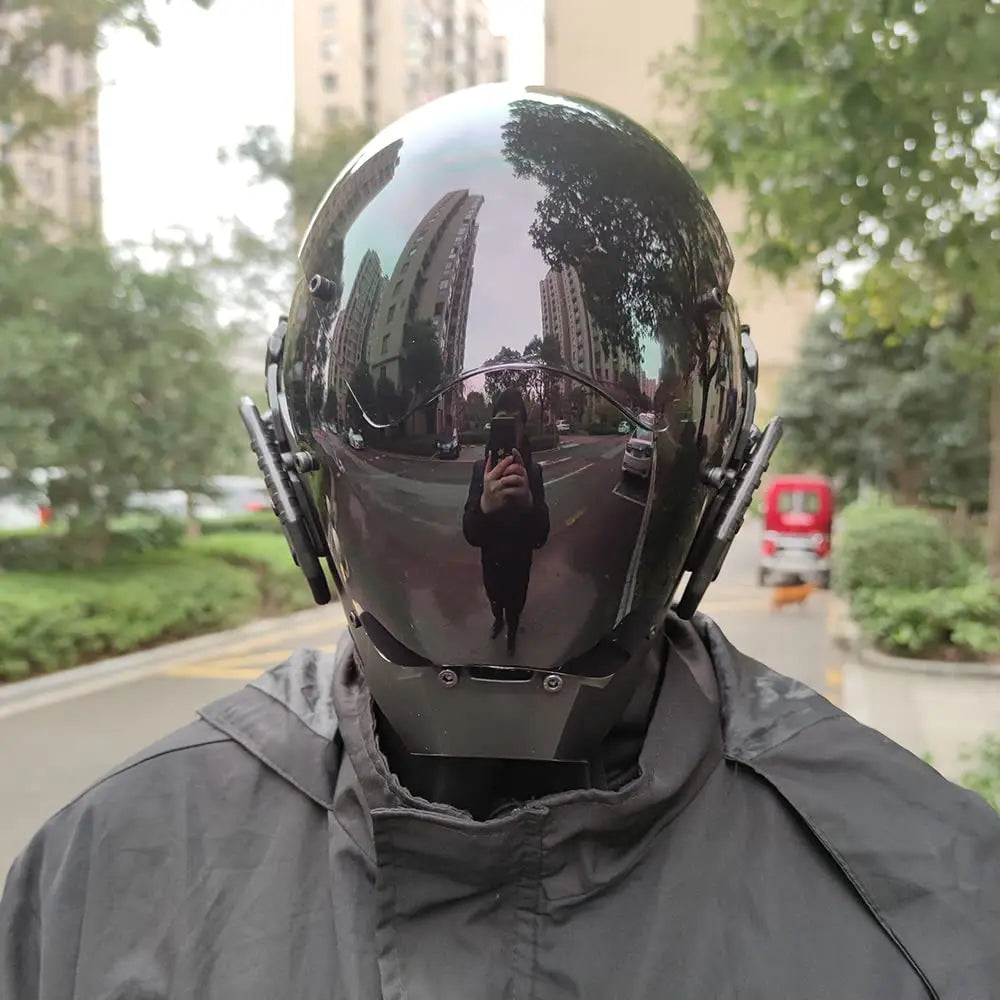 JAUPTO Cyberpunk Mask – Futuristic Robocop Cosplay for Halloween Party, Science Fiction Cool Standard Model