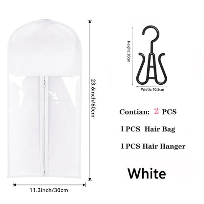 Extra Long Wig Storage Bag | Hair Extension Storage with Hanger for Wigs, Hairpieces & Extensions