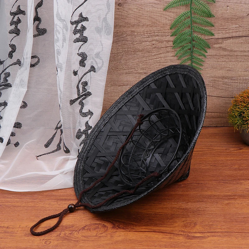Samurai Straw Ninja Hat — Asian Bamboo Conical Cosplay Cap, Japanese Rice Farmer Party Decorative Hat