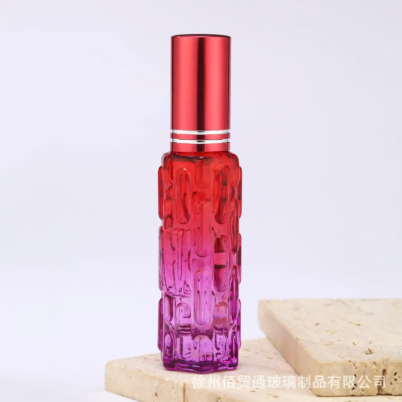 10ml Square Glass Perfume Bottle – Colorful Mini Refillable Spray Vial for Fragrance & Cosmetic Packaging