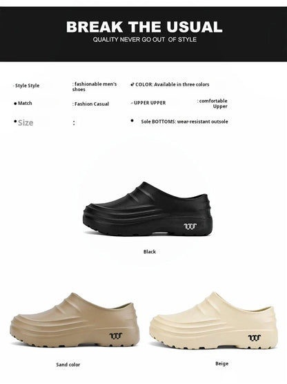 Summer Chef Shoes – Anti-Slip & Oil-Proof Work Slippers, Casual Trendy One-Step Fashion Sports Shoes