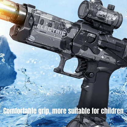 Electric Pulse Water Gun — Automatic Self-Absorbing Large-Capacity Light-Up Toy for Kids