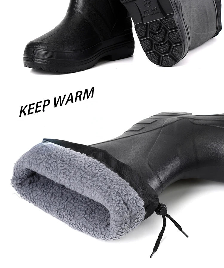 2025 Men’s High-Quality EVA Rain Boots – Non-Slip, Waterproof Winter Snow & Work Shoes with Platform