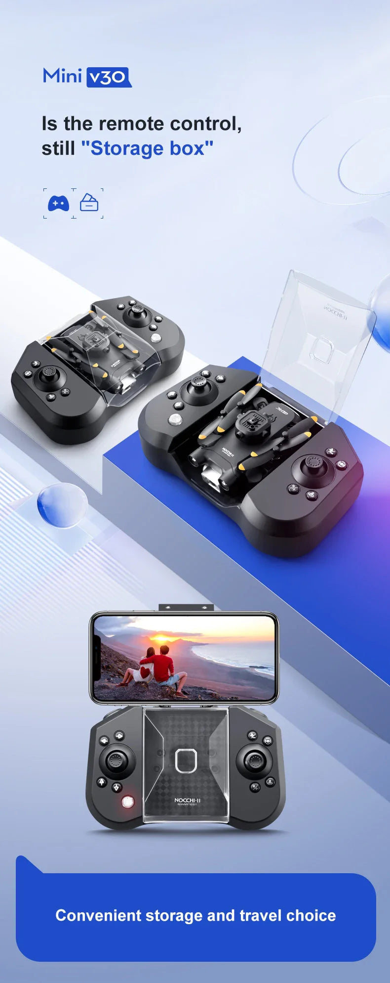 4DRC V30 Mini Drone – 4K/1080P HD Camera FPV RC Quadcopter with 5-Sided Obstacle Avoidance, Toy Gift Helicopter