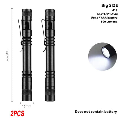 Mini EDC Rechargeable Flashlight - Compact Pocket Torch for Camping, Hiking, Fishing & Emergency Use