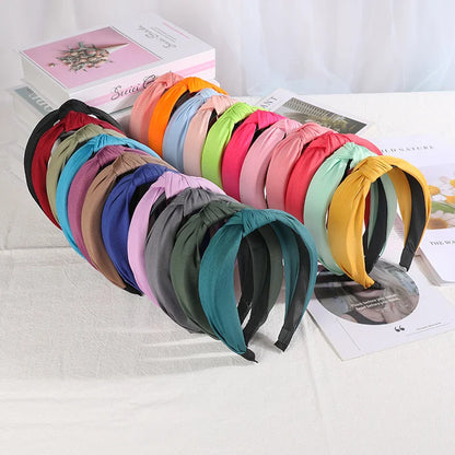 New Knotted Headbands for Women & Girls – Solid Color Hair Bands, Simple Retro Hair Hoop, Makeup Headwear, Hair Accessories