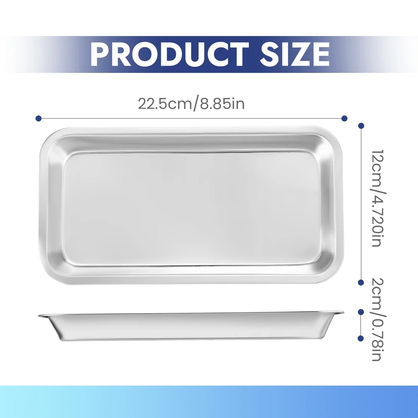Stainless Steel Medical & Dental Surgical Tray – Durable Instrument Storage Dish for Lab, Clinic & Hospital Use
