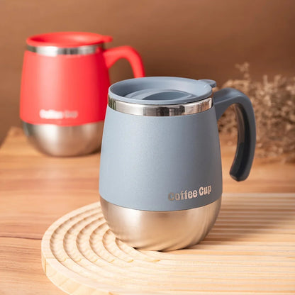 500ML Stainless Steel Insulated Coffee Cup - Double Wall Hot & Cold Travel Tumbler with Lid, Leakproof Design