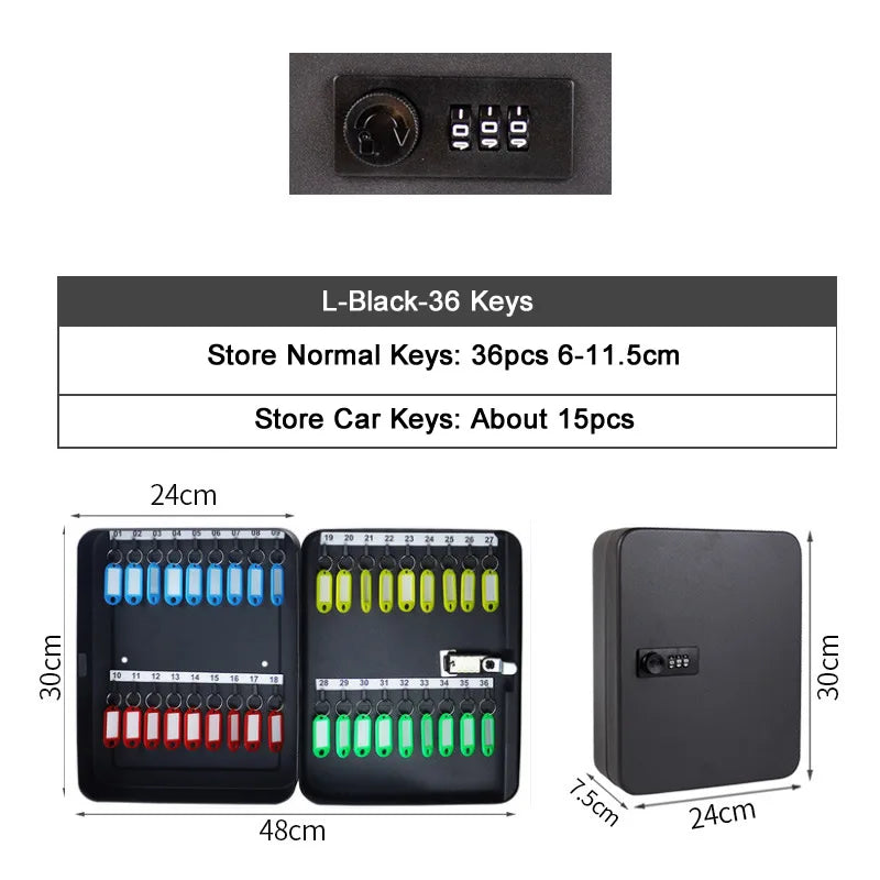 Key Safe Box – Multi-Key Storage Organizer with Password for Spare Car Keys, Home, Office, and Store Use