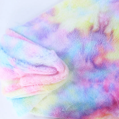 8MM Tie-Dye Plush Fur Fabric — Soft Gradient Rabbit Fur for DIY Dolls, Clothing, Pillows & Scarves