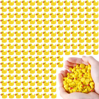200pcs Mini Resin Yellow Ducks – Tiny Duck Figures for Garden Crafts, Fairy Landscape Decoration, and Miniature Plant Scenes