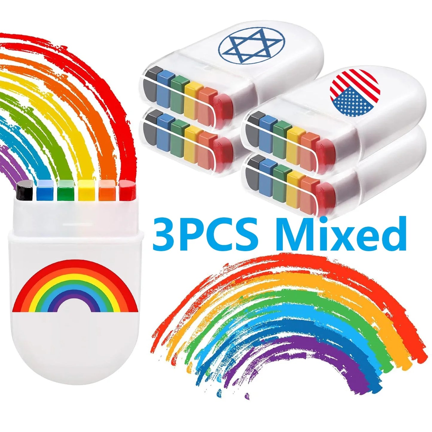 2/3pcs Rainbow Crayon Paint Set | Colorful Birthday Party Accessories & Family Costume Gift