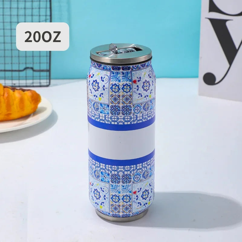 500ML Stainless Steel Insulated Cup - 304 Steel Tumbler with Straw for Cold Drinks & Kitchen Use