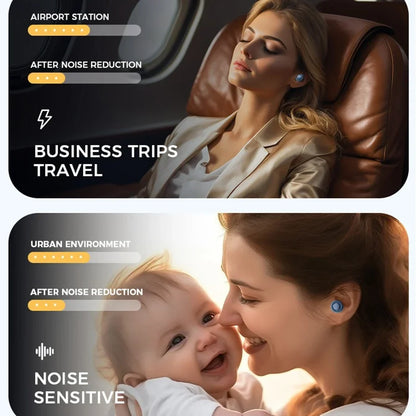 Soft Reusable Ear Plugs for Sleeping - Noise Reduction Hearing Protection for Travel & Work