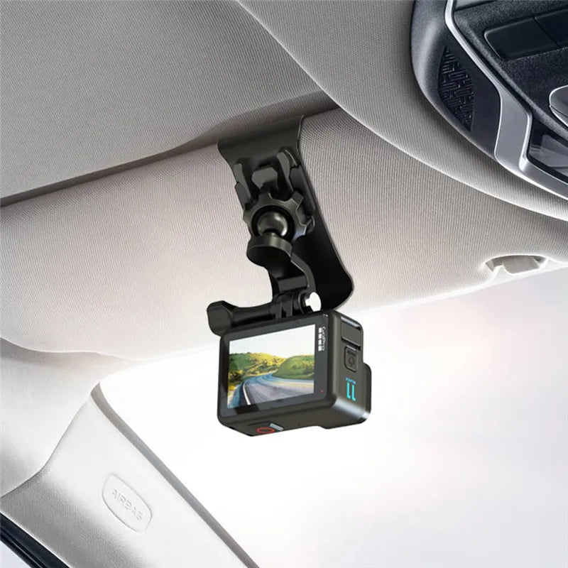 Car Camera Mount Sun Visor Clip – Holder for GoPro Hero 9-13, DJI Osmo Action 3-5 & Insta360 X3/X4 Accessories