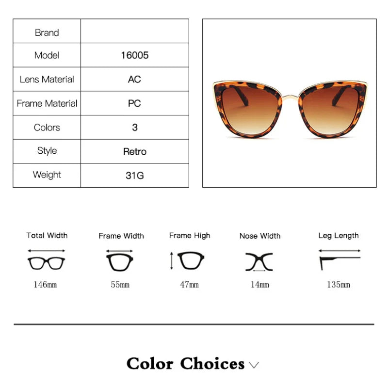 Women's Cat Eye Polarized Sunglasses - Luxury Black Metal Frame, Stylish & Fast-Selling Sunwear