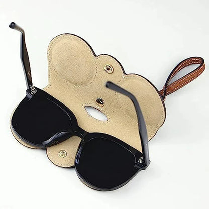 New PU Sunglasses Bag | Portable Eyeglass Case | Cute Protection Cover | Simple Eyeglass Clip Pendant