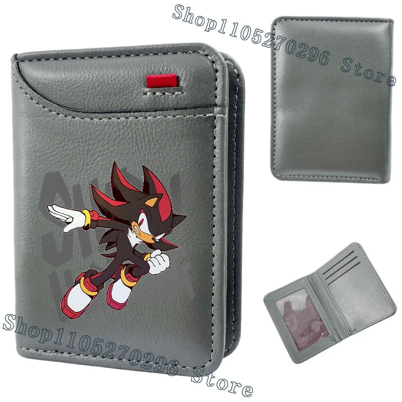 Sonic & Shadow Cartoon Wallet – Anime Multi-Card Vertical Holder, Portable Slim Card Pack, 2026 New Fashion Gift Wallet
