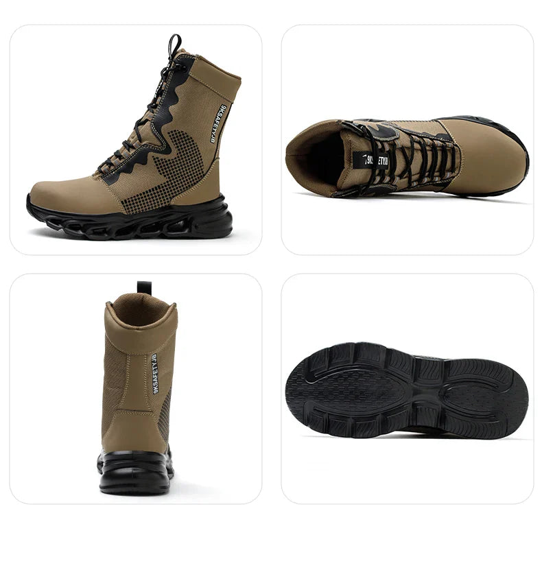 Men's Steel Toe Work Sneakers - Safety Shoes, Puncture-Proof Boots, Indestructible Lightweight Footwear for Security