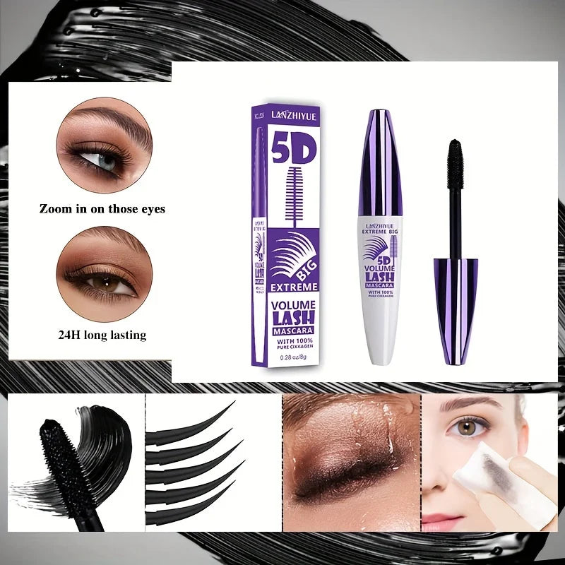 5D Extreme Volume Lash Mascara – Waterproof, Long-Lasting, Natural Thickening & Curling Eyelash Extension