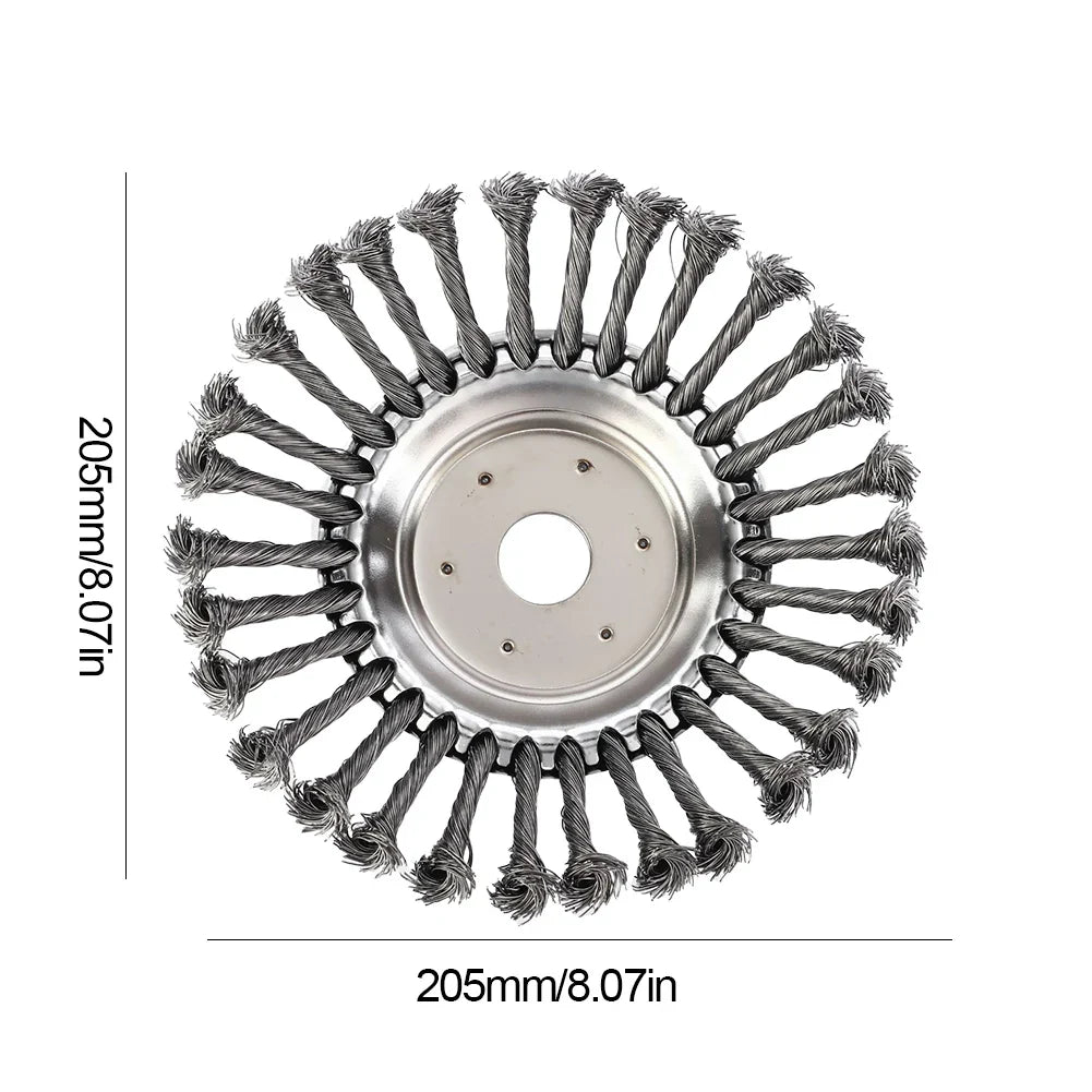 10-Inch Twist Knot Steel Wire Wheel Brush – Weed Cutter Head for Grass Trimmer, Lawn Mower Derusting & Weeding Disc
