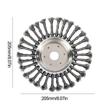 10-Inch Twist Knot Steel Wire Wheel Brush – Weed Cutter Head for Grass Trimmer, Lawn Mower Derusting & Weeding Disc