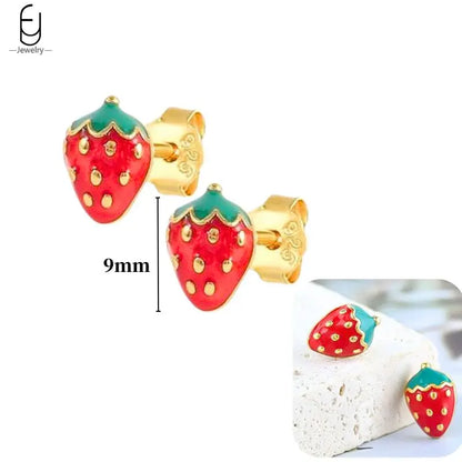 925 Sterling Silver Earrings for Women – Cute Starfish & Shrimp Pendant, Red Chili & Star Enamel Gold Fashion Jewelry