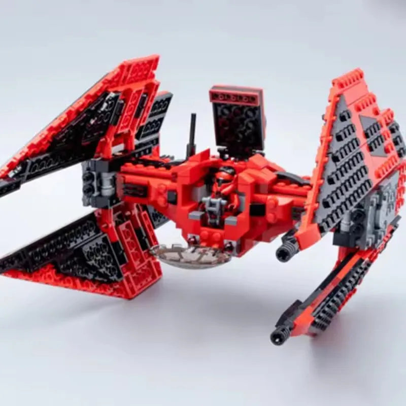 New MOC Red Spaceship Fighter – Building Block Model Display Piece, Children’s Holiday Gift