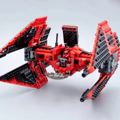 New MOC Red Spaceship Fighter – Building Block Model Display Piece, Children’s Holiday Gift
