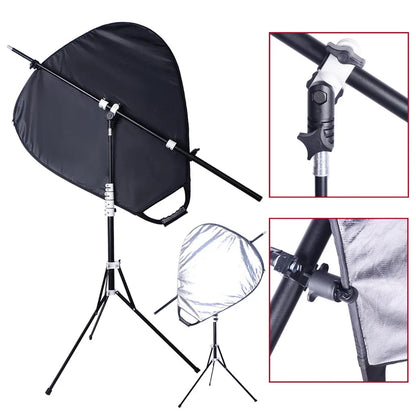 125cm Telescopic Reflector Holder Pole – Crossbar Boom Arm for Light Stand, Flash, Speedlite & Diffuser Background Support