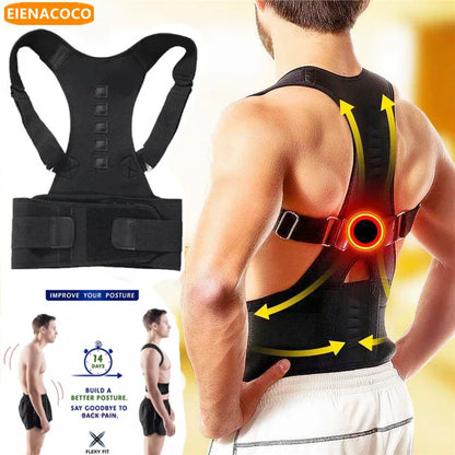 Back Waist Posture Corrector — Adjustable Lumbar Brace & Spine Support Vest for Adults | Comfortable Back Pain Relief Trainer