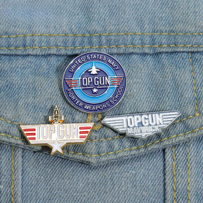 Top Gun Navy Fighter Weapons School Enamel Pin – Vintage Metal Badge for Backpack, Clothes, Jewelry & Shirt Collar