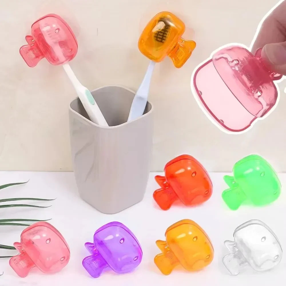 20PCS Toothbrush Head Cover Clips - Portable Dustproof Toothbrush Protectors for Travel, Camping & Bathroom Storage