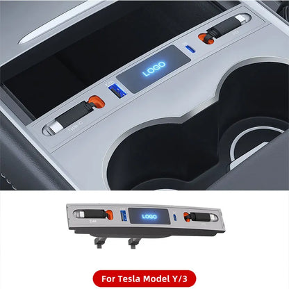 27W Quick Charger USB Hub – Intelligent Docking Station & Splitter for Tesla Model 3 & Model Y