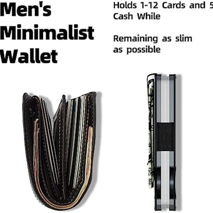 Metal Wallet for Men – Minimalist Slim RFID Blocking Carbon Fiber Front Pocket Wallet with Card Holder & Money Clip