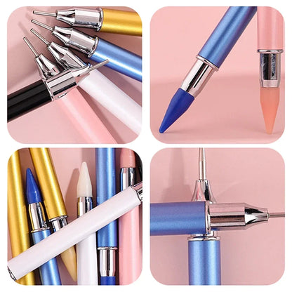 New Diamond Painting Pen Tool – Double-Head Multifunctional Nail Pen, Metal Material, Diamond Painting Accessories