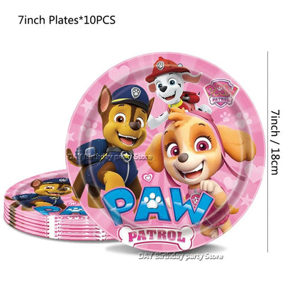 Paw Patrol Kids Birthday Party Supplies Set – Cups, Plates, Napkins, Gift Bags & Cake Toppers Decorations Kit