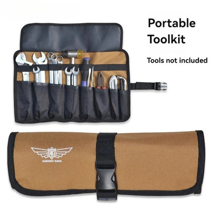 Oxford Cloth Portable Tool Roll – Foldable Wrench & Hammer Storage Pouch for Camping & Toolkit