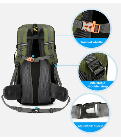 50L Travel Backpack for Men — Large Waterproof Hiking, Camping & Mountaineering Rucksack, Outdoor Sports Luggage Bag
